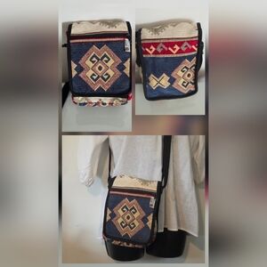 Bold Print Woven Crossbody Bag